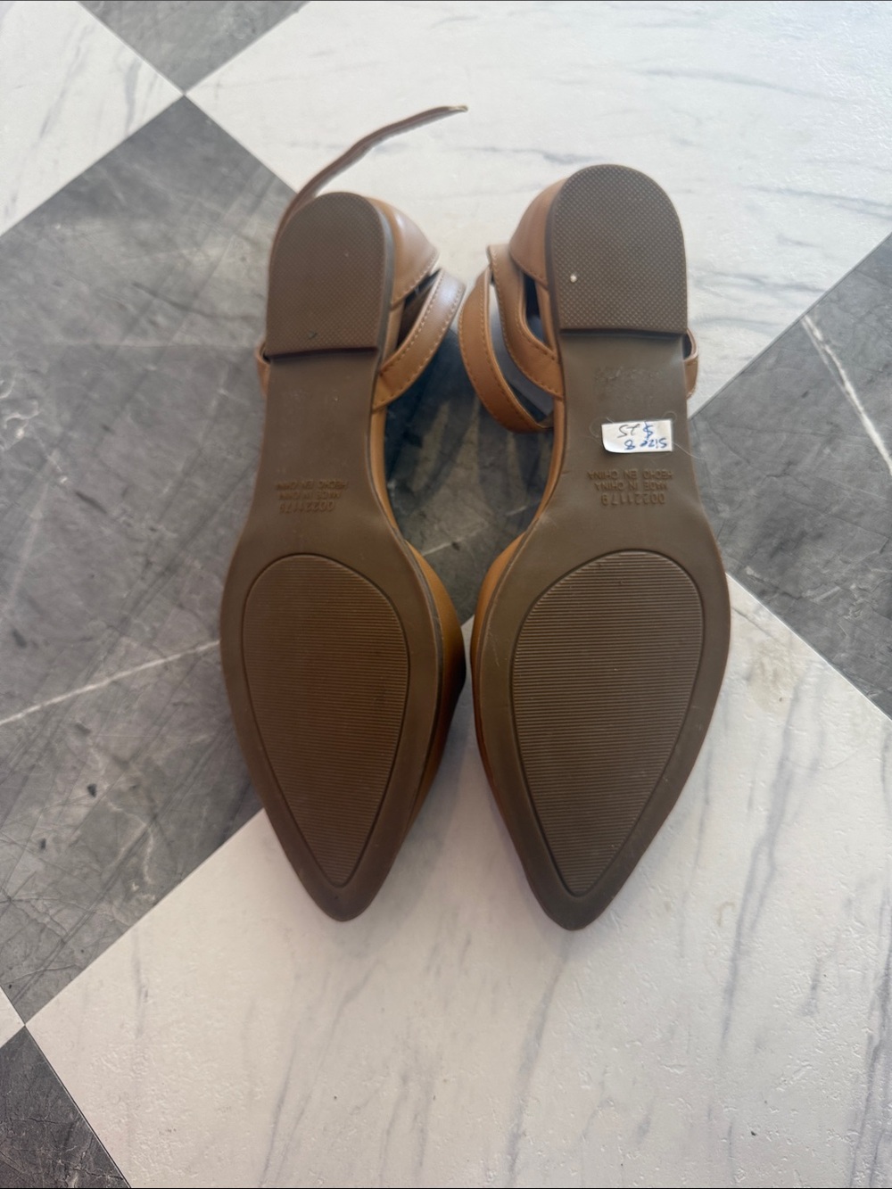 Forever 21 Brown Pointed-Toe Ankle-Strap Flats - Picture 2 of 4